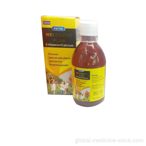 Vitamin D and Calcium Syrup GMP Multivitamin and Calcium Syrup 300ml Factory